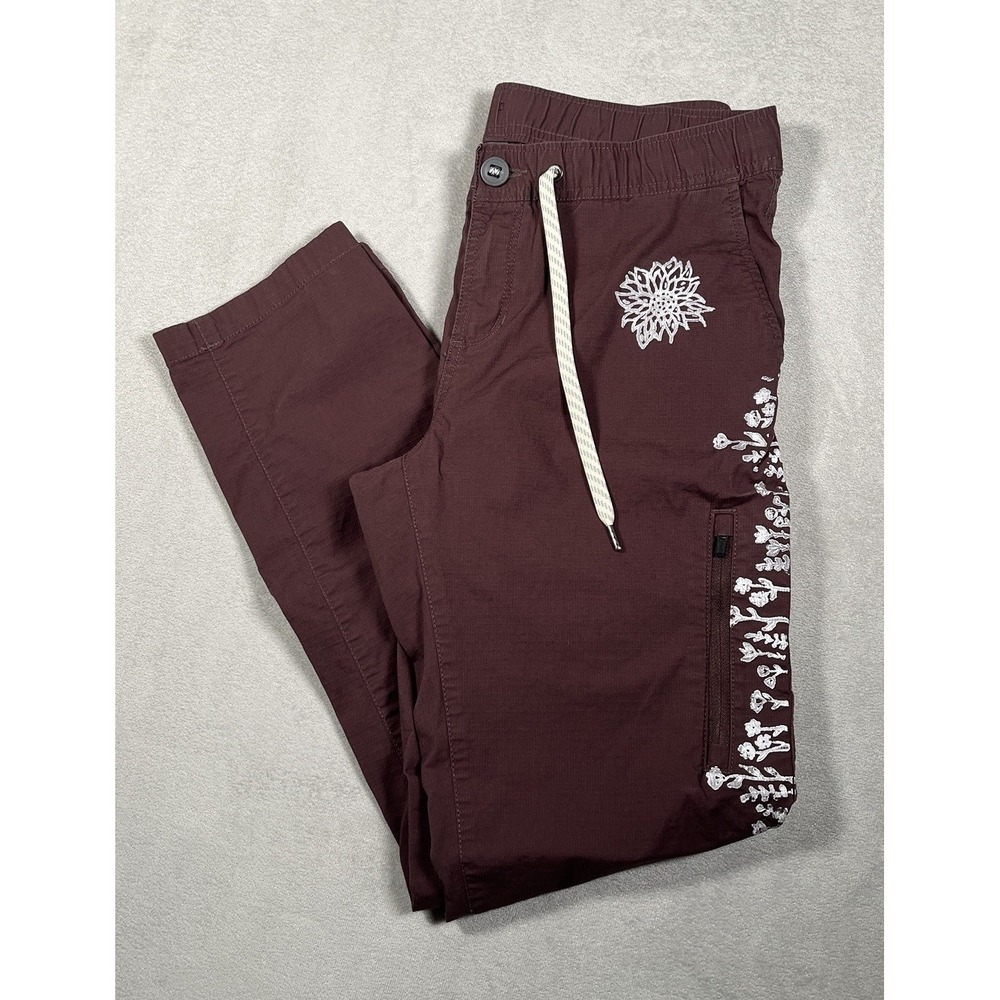 Custom-Vuori Ripstop Pants Womens Small Chestnut Organic Cotton Logo VW401